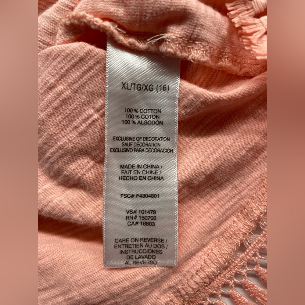 Avon Coral 3/4 Batwing Sleeve Boho Cotton Top with Kangaroo Pocket XL N - Picture 4 of 6